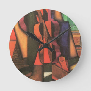 Fiol och gitarr av Juan Gris, Vintage kubistisk ko Rund Klocka