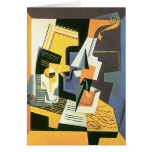 Fiol och glas av Juan Gris, Vintage kubism Hälsningskort