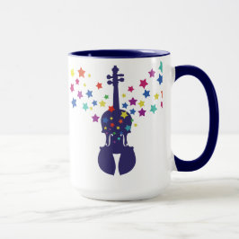 Fiol- och stjärnakaffemugg mugg