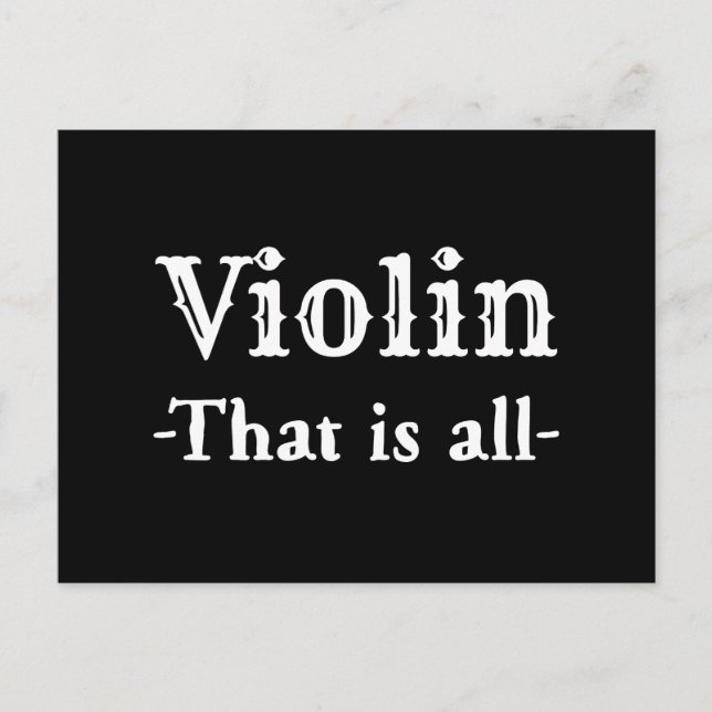 Fiol som är all rolig musik vykort (Framsida)