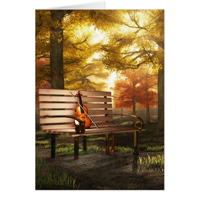 Fiolen i höstligt parkerar hälsningskort (Framsidan)