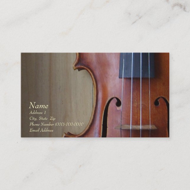 FiolViolavisitkort för fiolplatsen Visitkort (Framsida)