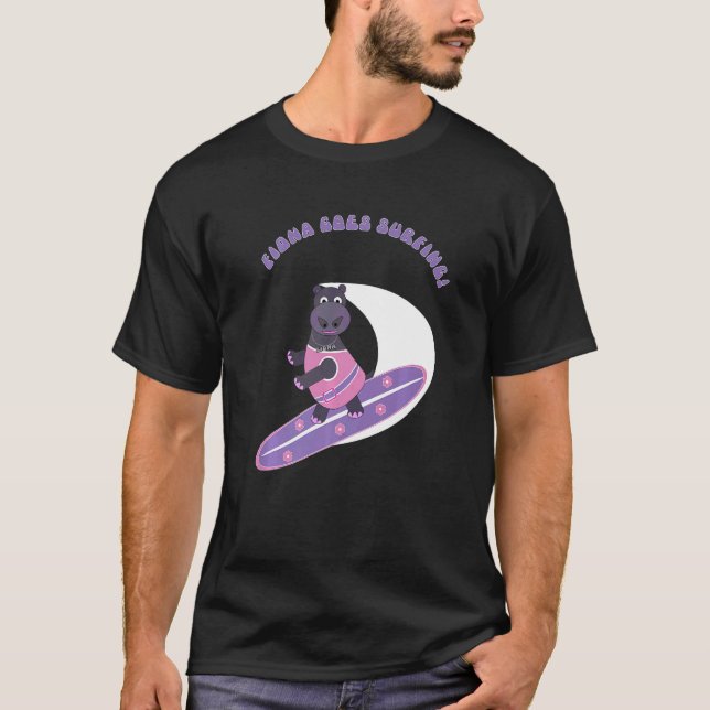 Fiona Baby Hippo från Cincinnati Goes Surfing T Shirt (Framsida)