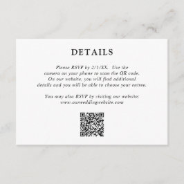 Fiona Black and White Bold Monogram Modern Bröllop Tilläggskort