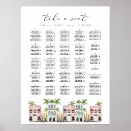 FIONA Charleston SC Rainbow Row Sittdiagram Poster