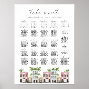 FIONA Charleston SC Rainbow Row Sittdiagram Poster