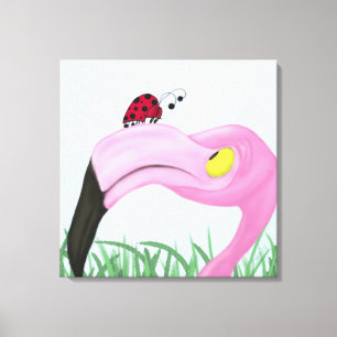 Fiona Flamingo och Ladybug Canvastryck