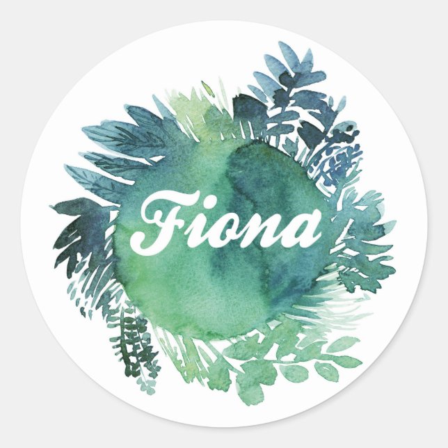 Fiona Foliage Runt Klistermärke (Framsida)
