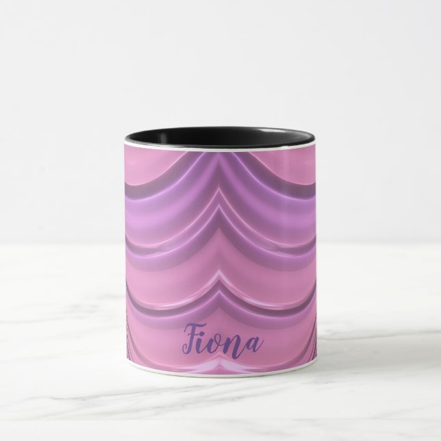 FIONA ~ GLANSIG 3D Tokig Rosa Mauve Fraktal ~ Mugg (Center)