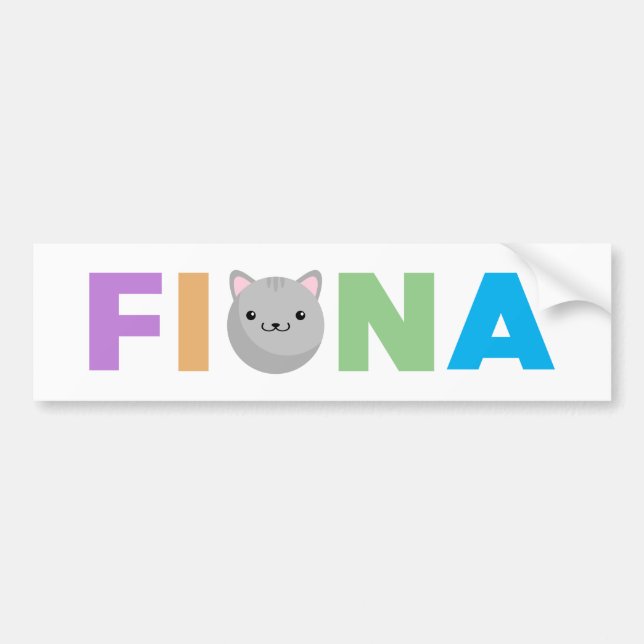Fiona Grått eller Ginger Cat Bumper Sticker Bildekal (Framsidan)