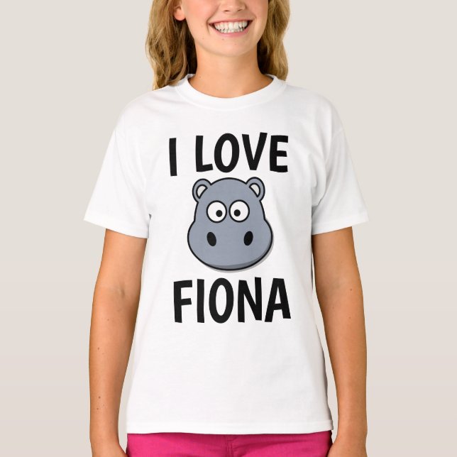 FIONA HIPPO T-Shirts, I KÄRLEK FIONA Tees T Shirt (Framsida)