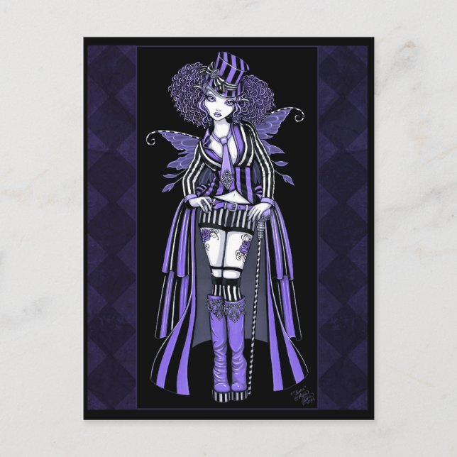 Fiona Lila Gothic Couture Fairy Postcard Vykort (Framsida)