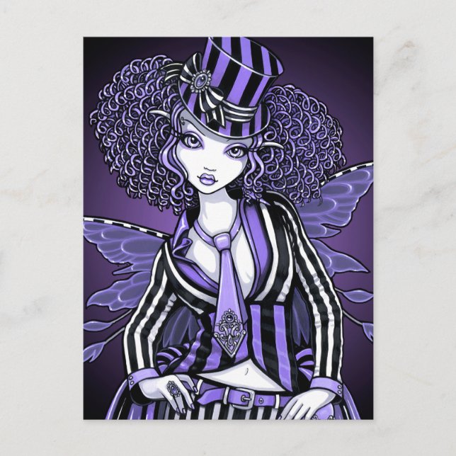 Fiona Lila Gothic Couture Fairy Postcard Vykort (Framsida)
