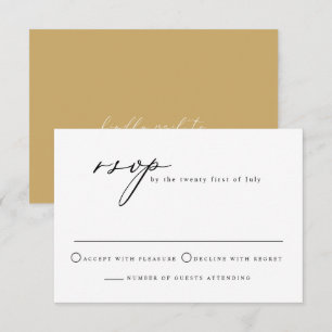 FIONA Modern minimalist kalligrafi senap RSVP Inbjudningar