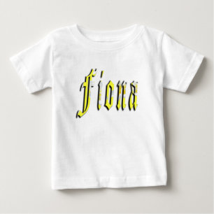 Fiona Namn I Blommig Gul, T Shirt