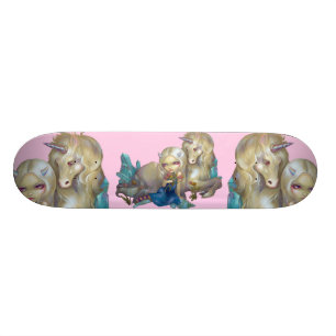 Fiona och hästen för UnicornSKATEBOARDfantasi Old School Skateboard Bräda 21,6 Cm
