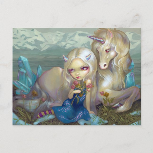 "Fiona och Unicorn" vykort (Framsida)