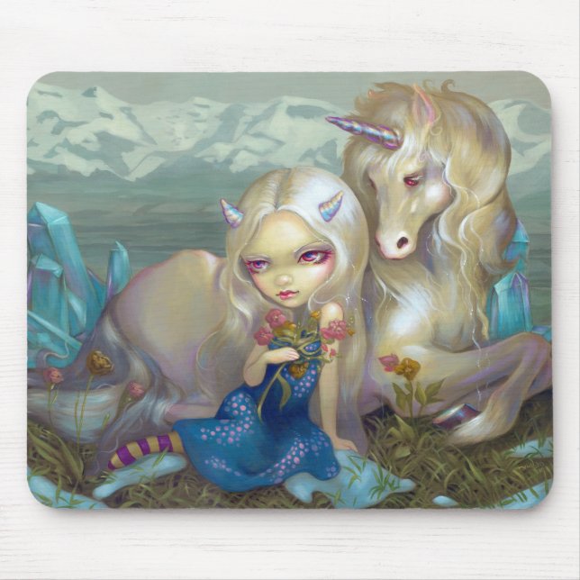 "Fiona och unicornen" Mousepad Musmatta (Framsidan)