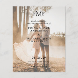 Fiona Photo Bold Monogram Budget Bröllopsinbjudan