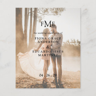 Fiona Photo Fetstil Monogram Modern Bröllop Flygblad