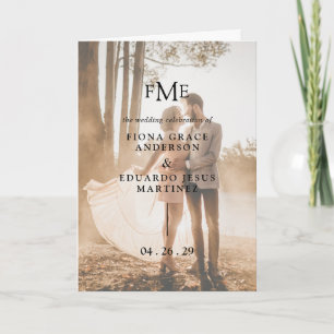Fiona Photo Fetstil Monogram Modern Bröllop Program