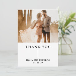 Fiona Photo Fetstil Monogram Modern Bröllop Tack Kort