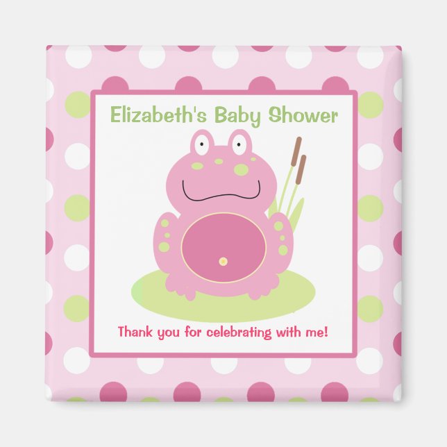 Fiona Rosa Frog Square Favor Magnet (Framsidan)