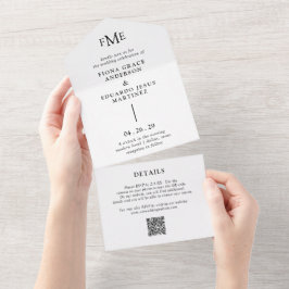 Fiona Svart och Vitt Modern Fet Monogram Bröllop