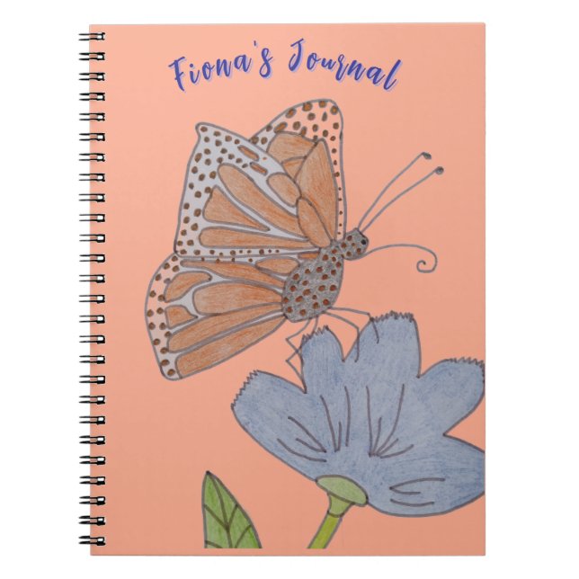 Fiona's Butterfly och Flower Journal Anteckningsbok (Framsidan)