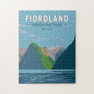 Fiordland National Park New Zealand Travel Art Pussel