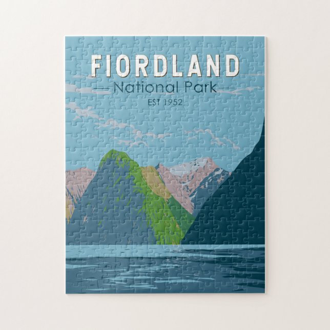 Fiordland National Park New Zealand Travel Art Pussel (Vertikal)