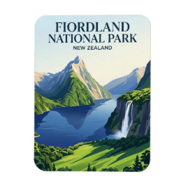Fiordland nationalpark Nya Zeeland Magnet