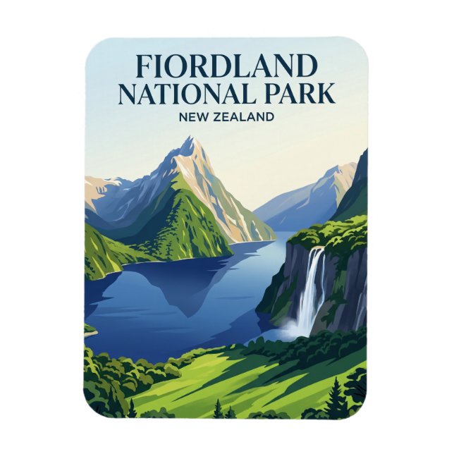 Fiordland nationalpark Nya Zeeland Magnet (Vertikal)