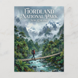 Fiordland nationalpark Nya Zeeland Vykort