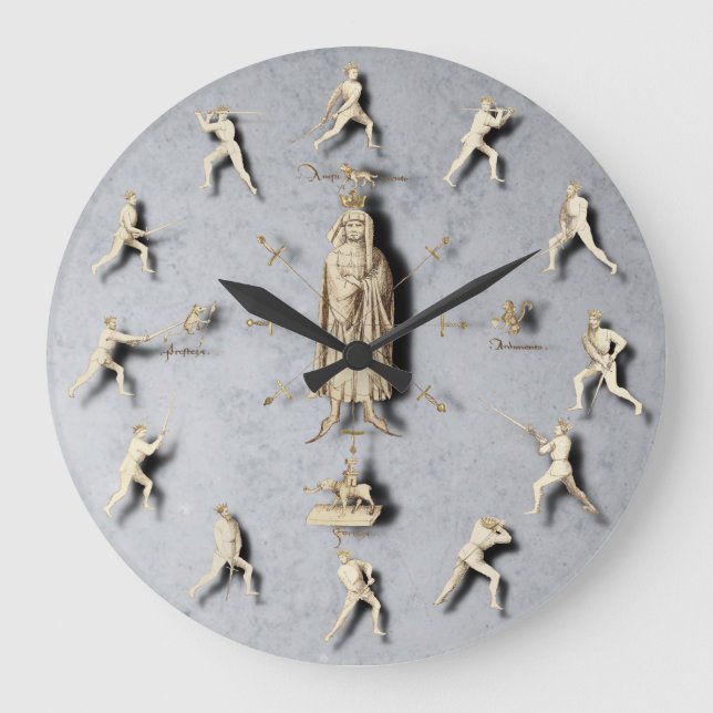 Fiore dei Liberi Wall Clock Stor Klocka (Framsida)