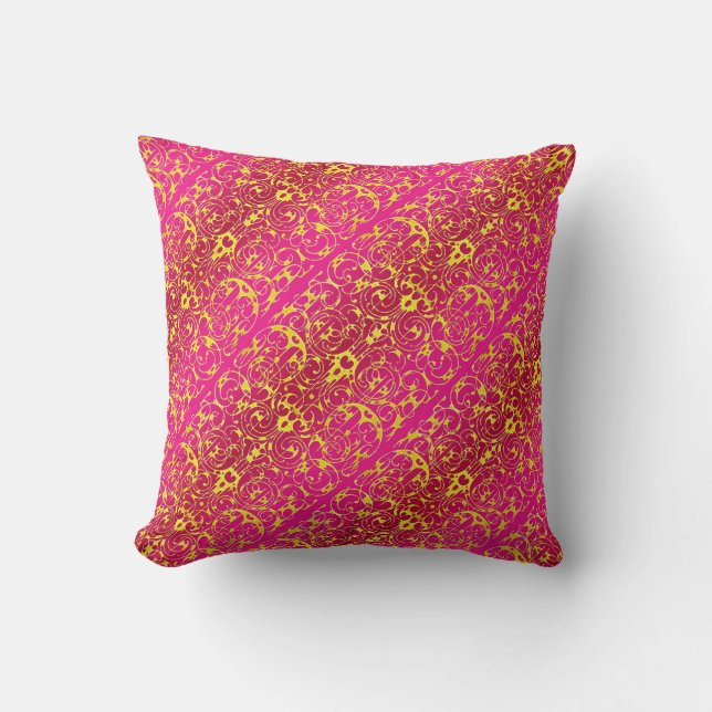 Fiore i Fuschia och gult Kudde (Framsida)