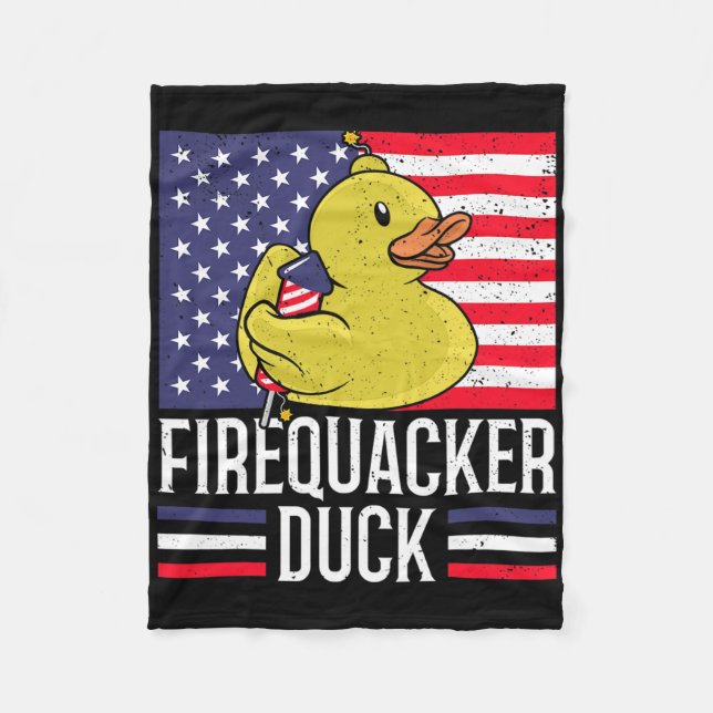 Fiquacker Anka 4:e juli-brandsläckare Independe Fleecefilt (Framsidan)