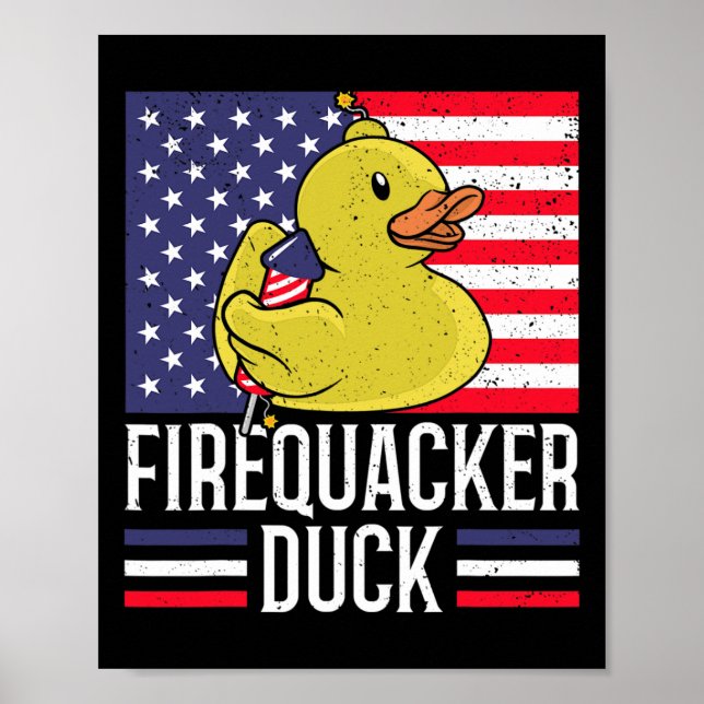 Fiquacker Anka 4:e juli-brandsläckare Independe Poster (Framsidan)