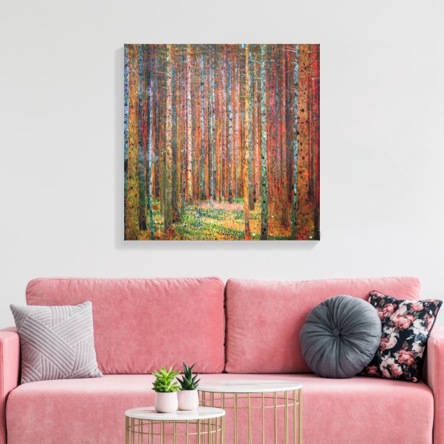 Fir Forest | Gustav Klimt | Canvastryck (Insitu (Vardagsrum))