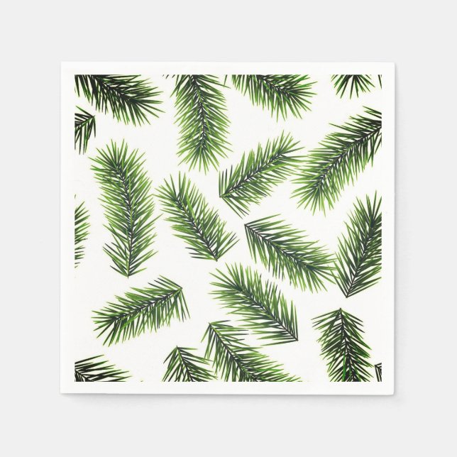 Fir Gren Mönster Grönt jul Pappersservett (Framsidan)