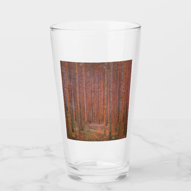 Fir Träd Forest (av Gustav Klimt) Glaskopp (Framsida)