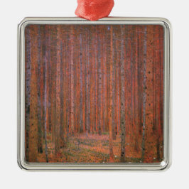 Fir Träd Forest (av Gustav Klimt) Julgransprydnad Metall