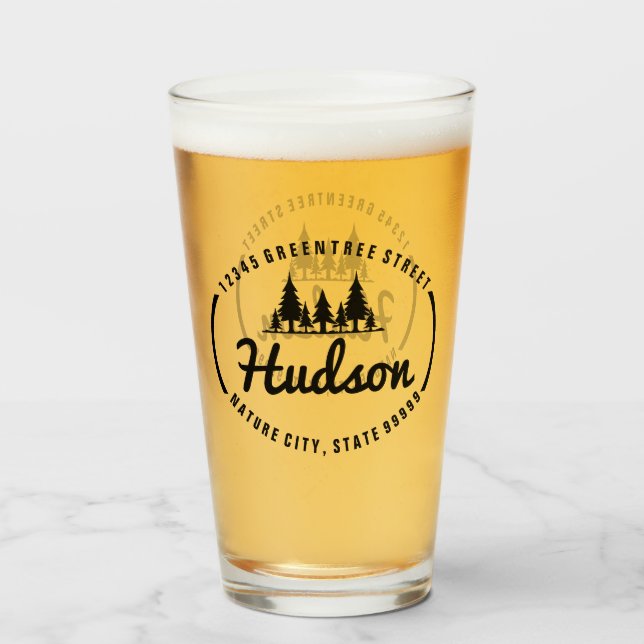 Fir Träd Oval Design ID304 Glaskopp (Framsida fylld)