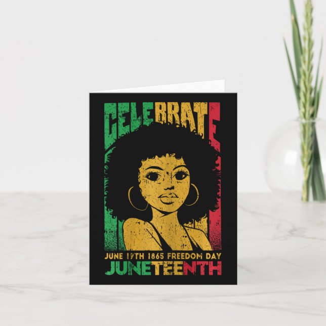 Fira 19 juni 1865 Juneteenth svart historia Kort (Framsida)