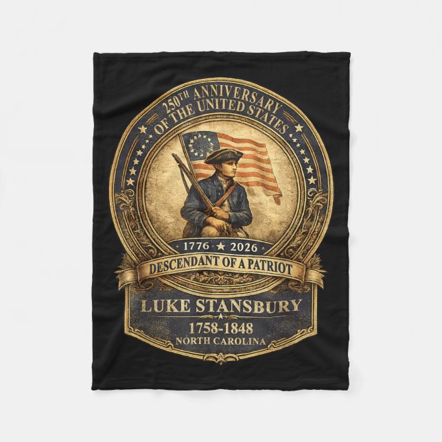 Fira 250 år av Amerika Semiquincentennial Fleecefilt (Framsidan)