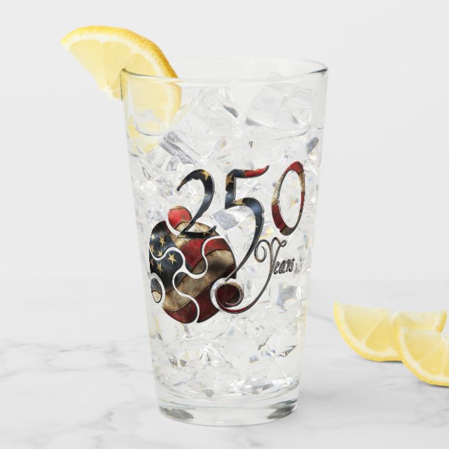 Fira 250 år av amerikanska drömmar glaskopp (Framsida Ice)