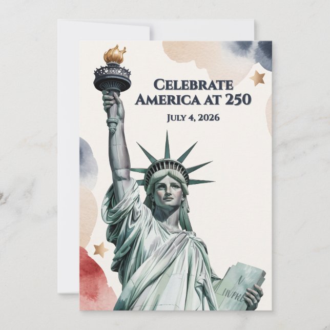 Fira Amerika vid 250 patriotiska inbjudan (Framsida)