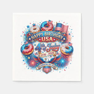 Fira Amerikas 250-årsdag med donut Pappersservett