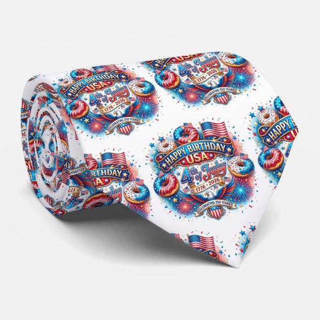 Fira Amerikas 250-årsdag med donut Slips (Rullad)