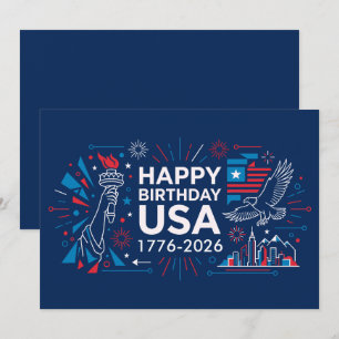 Fira Amerikas 250-årsjubileum V2 Julkort